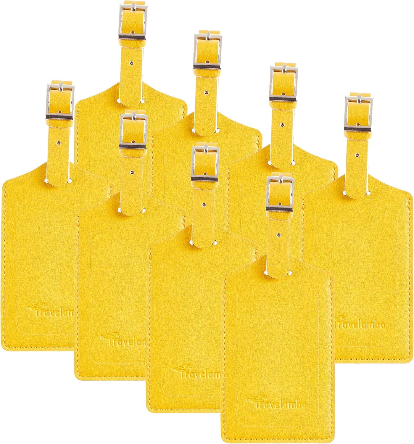 8 Pack Leather Luggage Travel Bag Tags by Travelambo