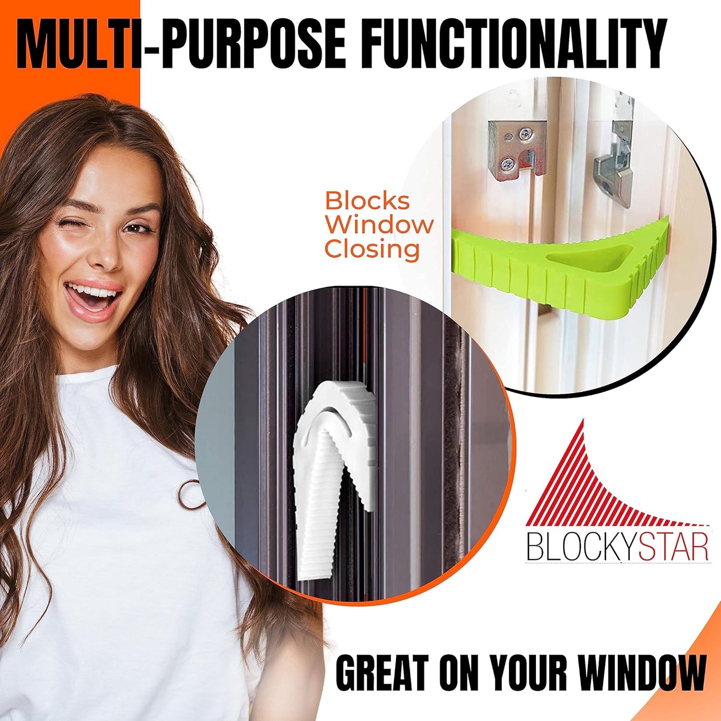 Pekasa Door Stopper & Window Wedge, Rubber Door Stopper, Award Winning Door Wedge Stopper Works on Mutli Floor Surface, Door Stoppers for Bottom of Door, Colorful Large Doorstop Wedge, Vanilla Cream