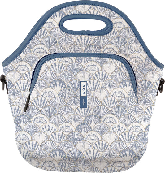 Sok It LunchTote Zippered Bag Insulated Neoprene Caddy (Shore Thing, X-Large 6.5 Quart Lunch Tote)