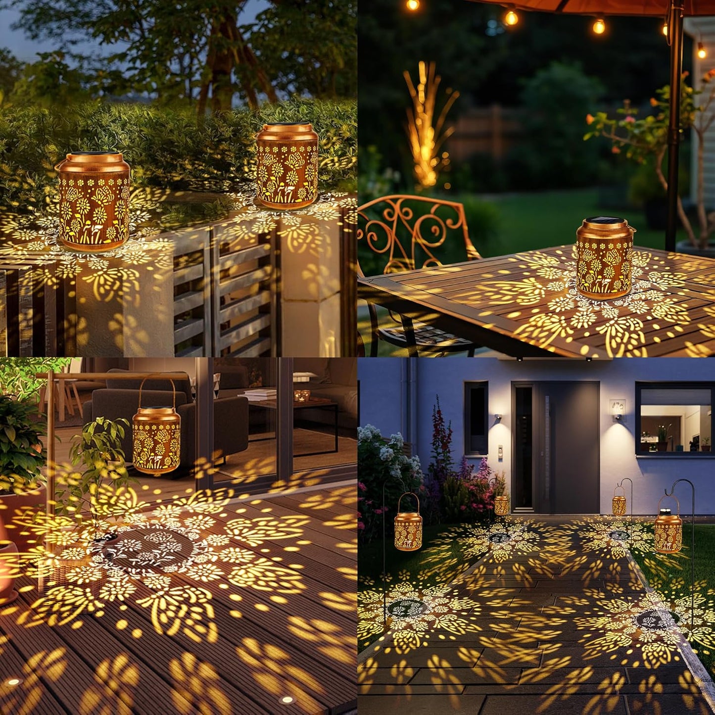 Brizled Butterfly Solar Lantern Lights 2 Pack, Warm White Christmas/Birthday Gift for Women Mom Grandma, Waterproof Hanging Solar Butterfly Lights, LED Lanterns for Garden Patio Path Tabletop Decor