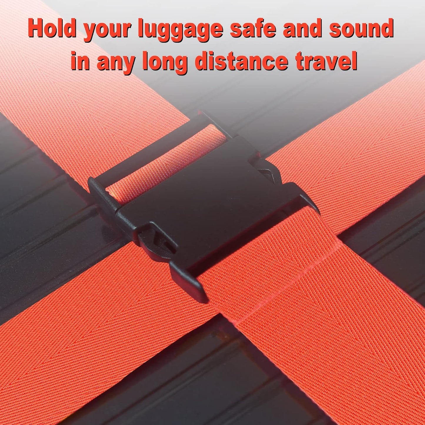 Luggage Straps for Suitcases TSA Approved Travel Belt 4 Pack by Chelmon (Red)