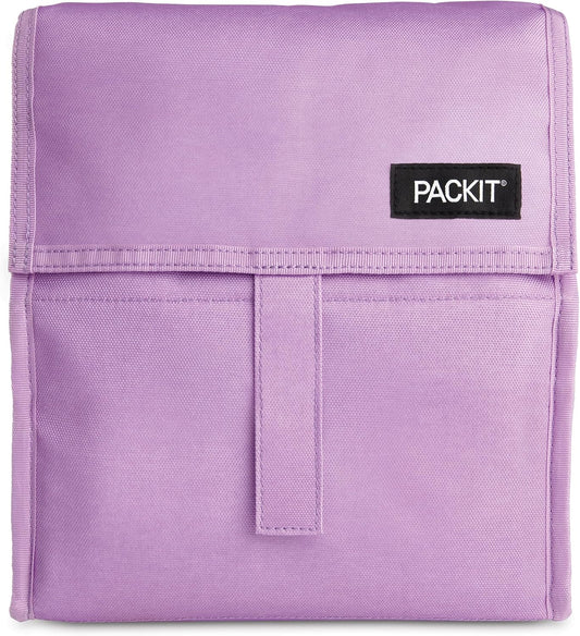 Packit® Freezable Lunch Bag, Lavender, Built with ECOFREEZE® Technology, Foldable, Reusable, Zip and Velcro Closure with Buckle Handle, Designed for Work Lunches and Fresh Lunch On the Go