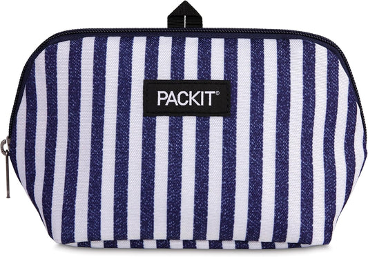 PackIt® Freezable Snack Bag, Seaside Stripe, Built with ECOFREEZE® Technology, Collapsible, Reusable, Zip Closure, Designed For Keeping Snacks Fresh On the Go