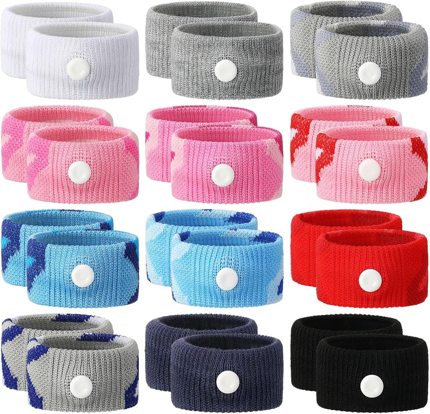 Zhanmai 12 Pairs Motion Sickness Bands for Kids Adults Nausea Wristbands Colorful Nausea Relief Bracelet for Car Sickness Pregnancy Ride Sea Flying Travel(Camouflage Color)