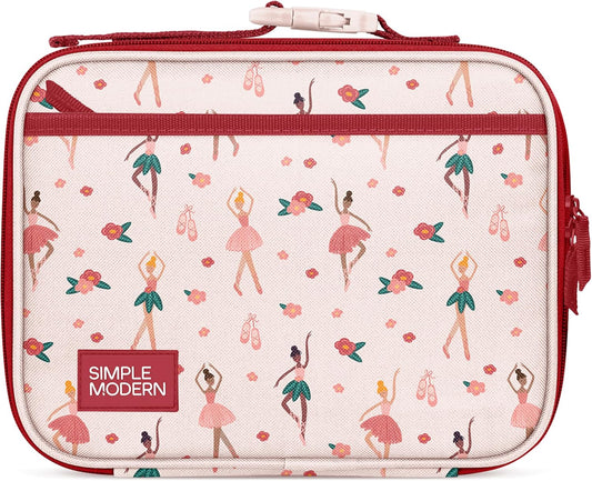 Simple Modern Kids Lunch Box for School | Reusable Insulated Lunch Bag for Toddler, Girl, and Boy | Meal Containers with Exterior & Interior Pockets | Hadley Collection | Pink Ballerina