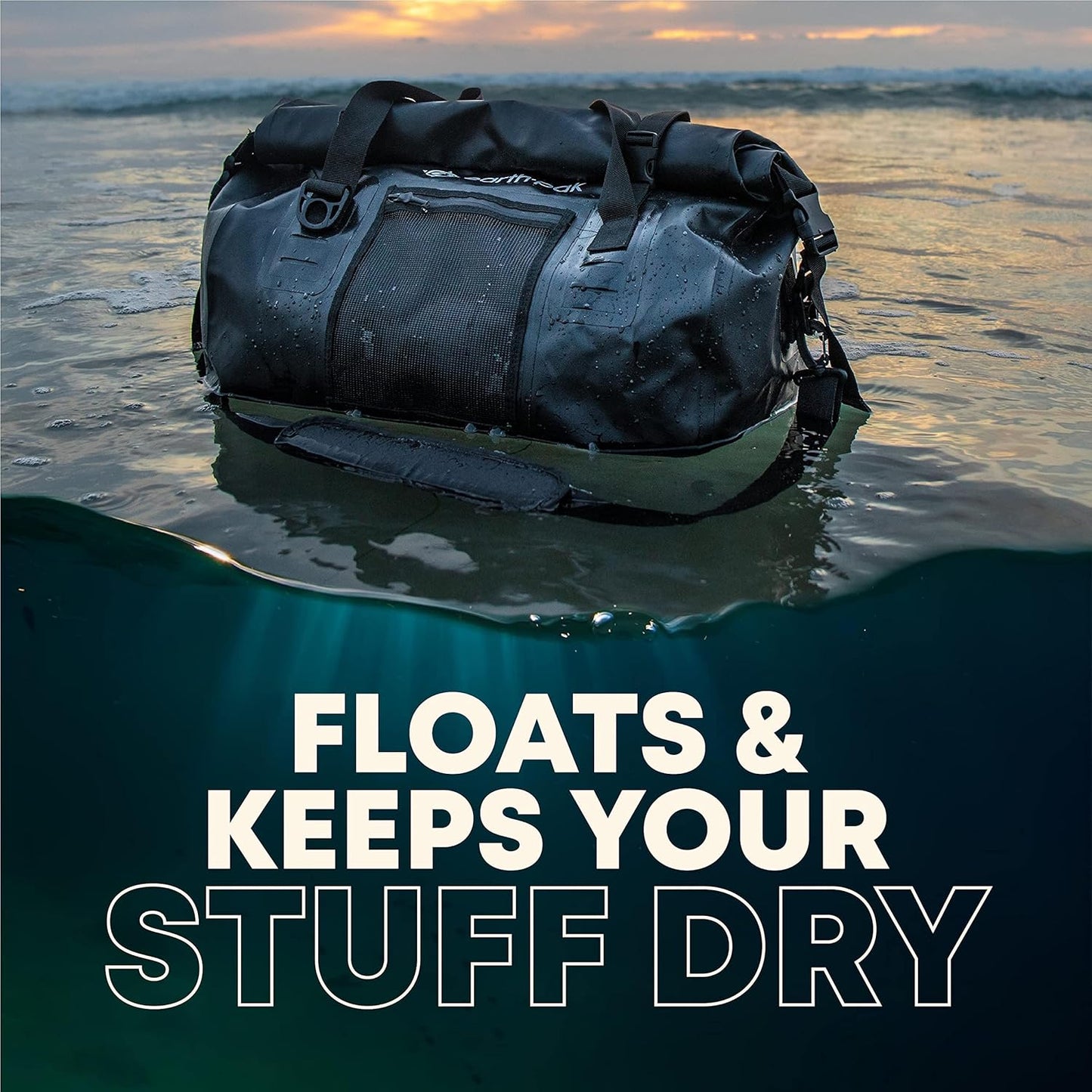 Earth Pak Waterproof Duffel Bag - Heavy Duty Motorcycle Dry Bag with Large Storage Space Perfect for Traveling, Camping, Kayaking, Fishing & Canoeing Bag 50L/70L/90L/120L Sizes