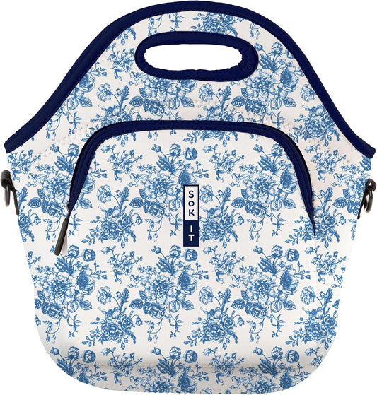Sok It LunchTote Zippered Bag Insulated Neoprene Caddy (Like Fine China, X-Large 6.5 Quart Lunch Tote)
