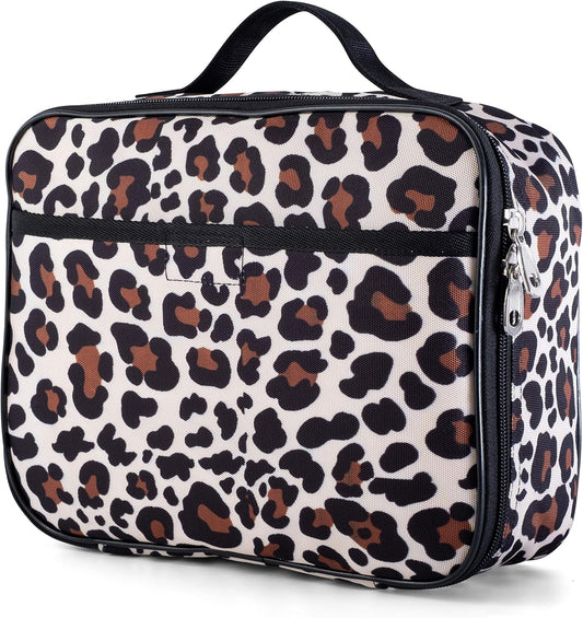 Fenrici Cheetah Kids Lunch Box for Girls, Teens Insulated Lunch Bag, Soft Sided Compartments, Spacious, BPA Free, Food Safe, 10.8in x 8.5in x 2.8in (Cheetah Print)