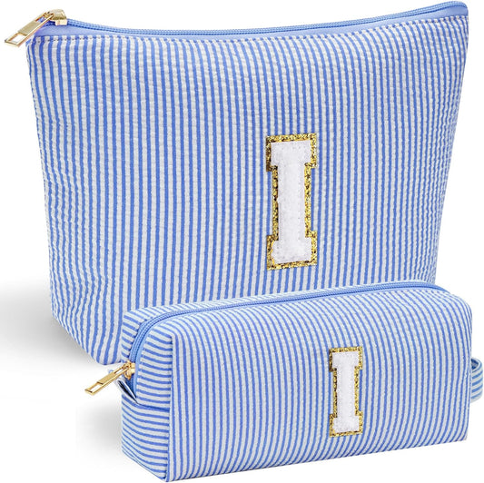 YOOLIFE Birthday Gifts for Women Teen Girls - Birthday Gifts Idea for Friend Female | Cute Blue Makeup Bag Pouch Cosmetic Bag Travel Toiletry Bag for Her Mom Girlfriend Wife Bridesmaid Teenage I
