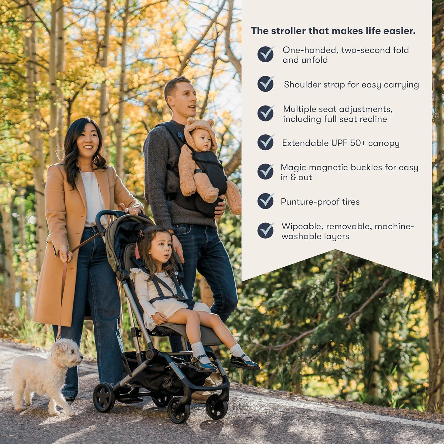 Colugo Compact Stroller - One Hand Fold Lightweight, Travel, Toddler, Airplane, Foldable Stroller with Rain Cover, Backpack and Cup Holder (Wild Child)