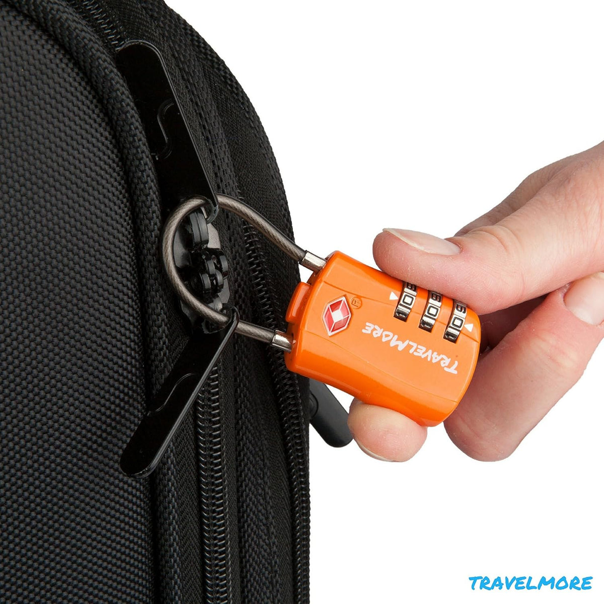 2 Pack TSA Approved Travel Combination Cable Luggage Locks for Suitcases & Backpacks - Orange