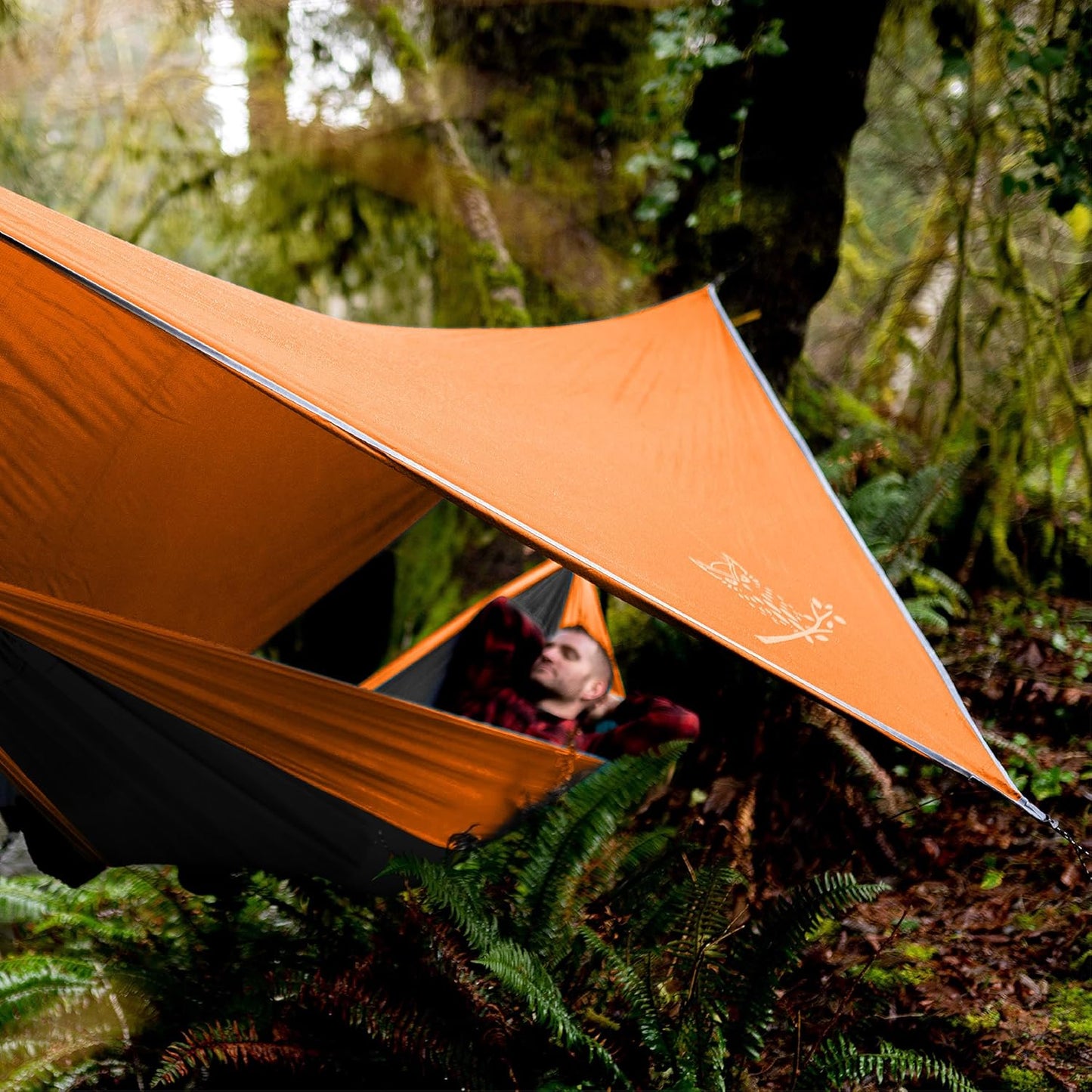 Wise Owl Outfitters Hammock Rain Fly – Waterproof Camping Tarp Cover with Tent Stakes & Carry Bag, Ultralight Shelter for Backpacking & Outdoor Shade