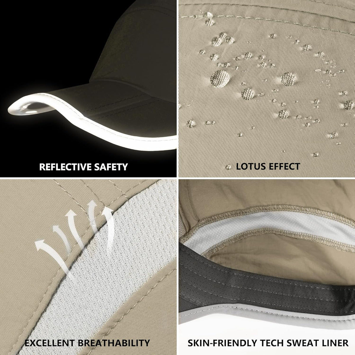 GADIEMKENSD Reflective Folding Outdoor Hat Unstructured Design UPF 50+ Sun Protection Sport Hats for Womens and Mens