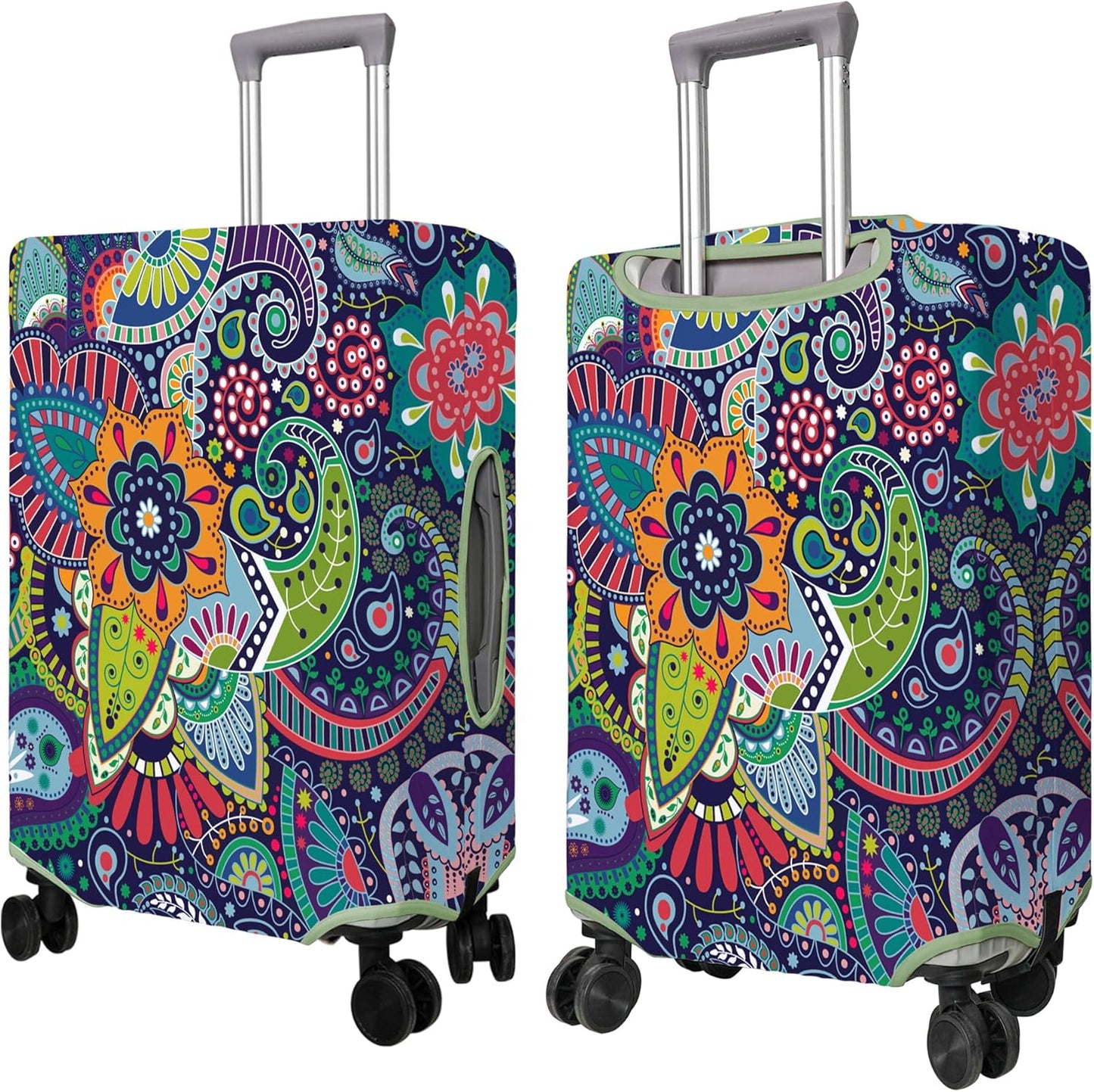 Travel Luggage Cover Suitcase Protector Fits 18-32 Inch Wheel Covers PatternedTravel Related Items Flower Luggage Protector Elastic L