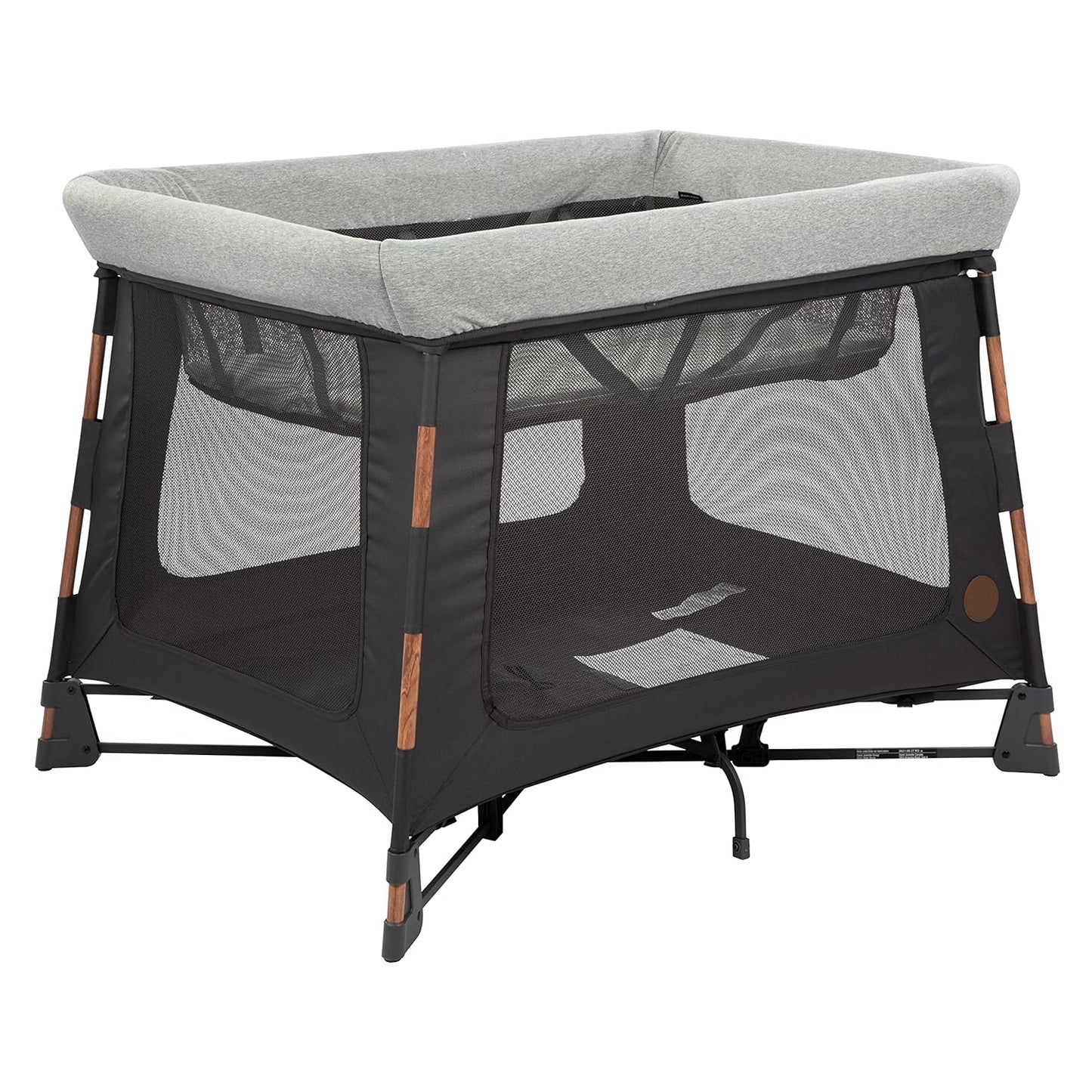 Maxi-Cosi Swift Lightweight Portable Playard, 1-Step Fold PlaypenWith Travel Bag, 2-Stage Mattress for Newborn to Toddlers, Essential Graphite