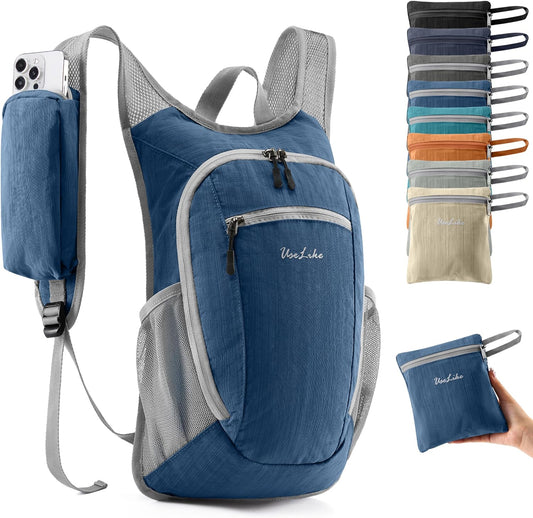 10L Small Hiking Backpack Travel Daypack Lightweight Packable Back Pack for Women Men(Navy Blue)