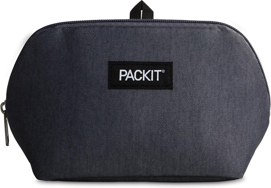 PackIt® Freezable Snack Bag, City Charcoal, Built with ECOFREEZE® Technology, Foldable, Reusable, Zip Closure, Designed For Keeping Snakcs Fresh On the Go, and Adults of all Ages