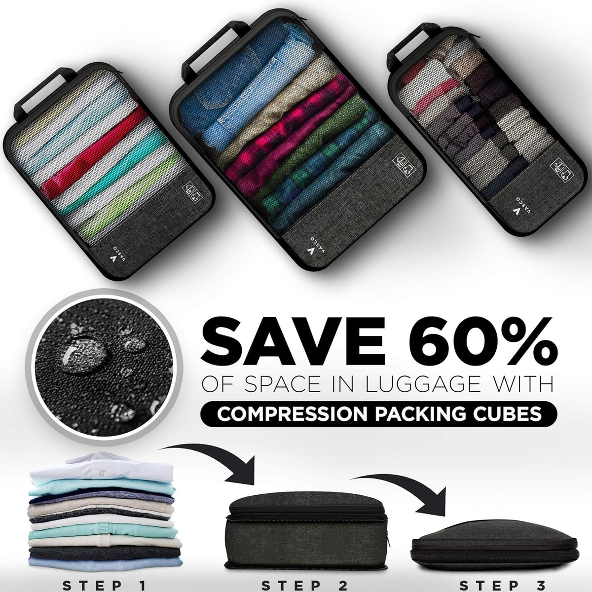 VASCO Compression Packing Cubes for Travel