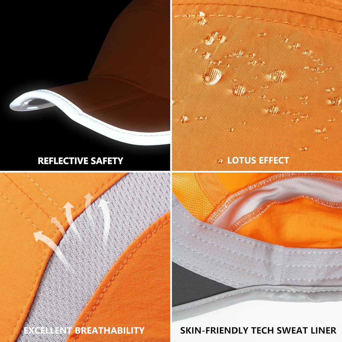 GADIEMKENSD Reflective Folding Outdoor Hat Unstructured Design UPF 50+ Sun Protection Sport Hats for Womens and Mens