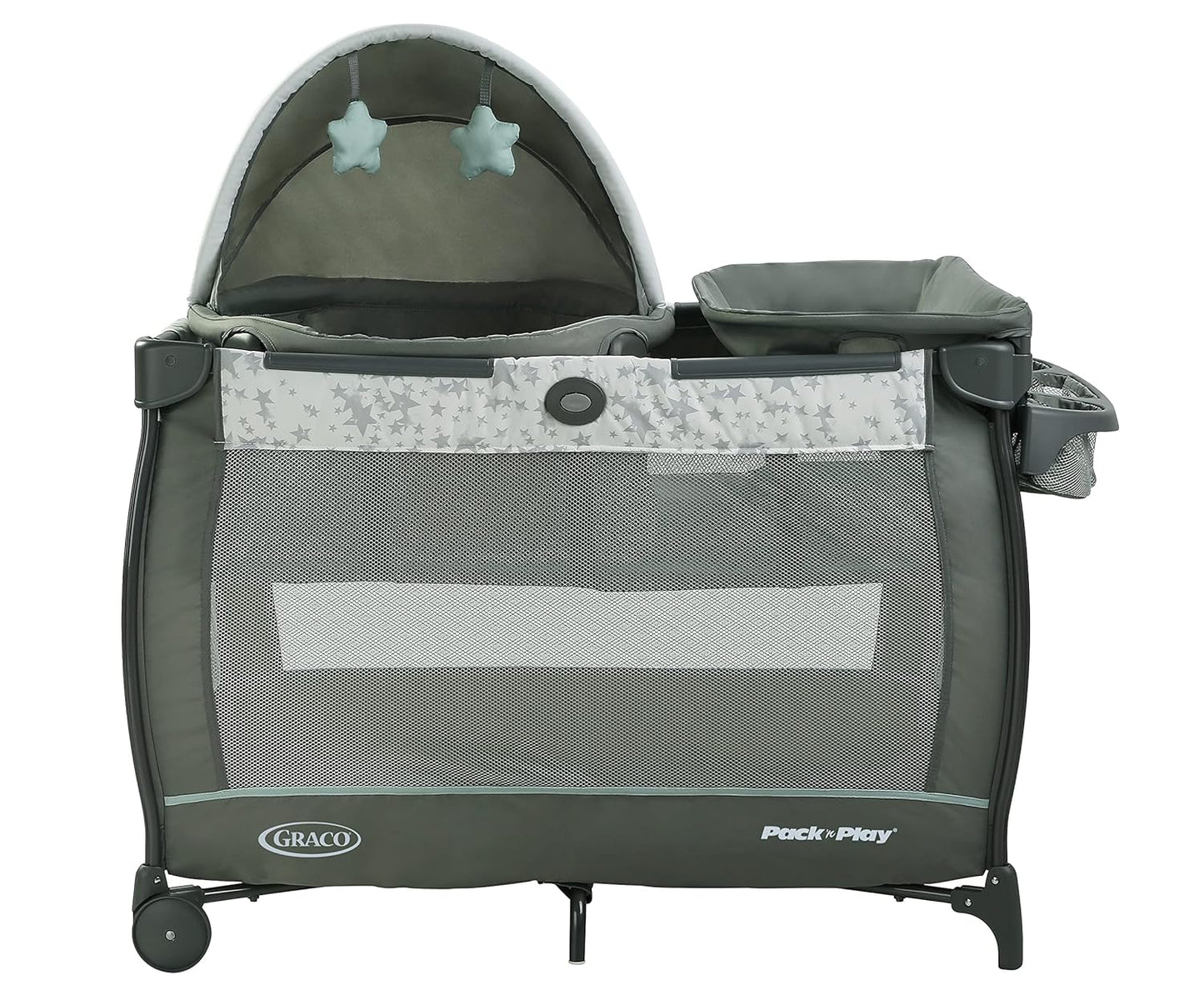 Graco Pack ’n Play Travel Dome Playard, Portable Bassinet with UV Canopy, Full‑Size Infant Bassinet, Diaper Changer