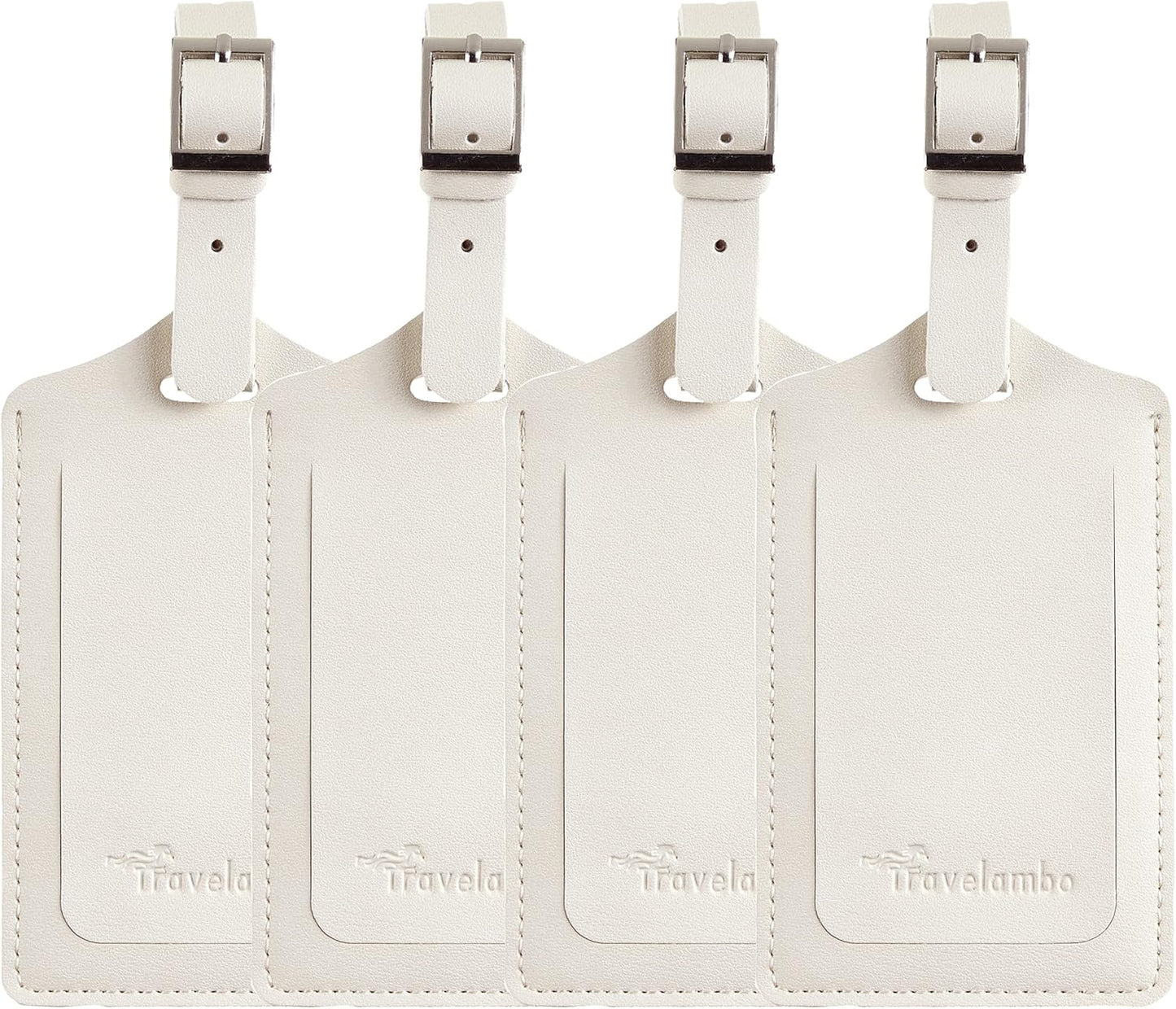 Travelambo Luggage Tags for Suitcases PU Leather Travel Tags Bag Tags Privacy Protection Travel Essentials