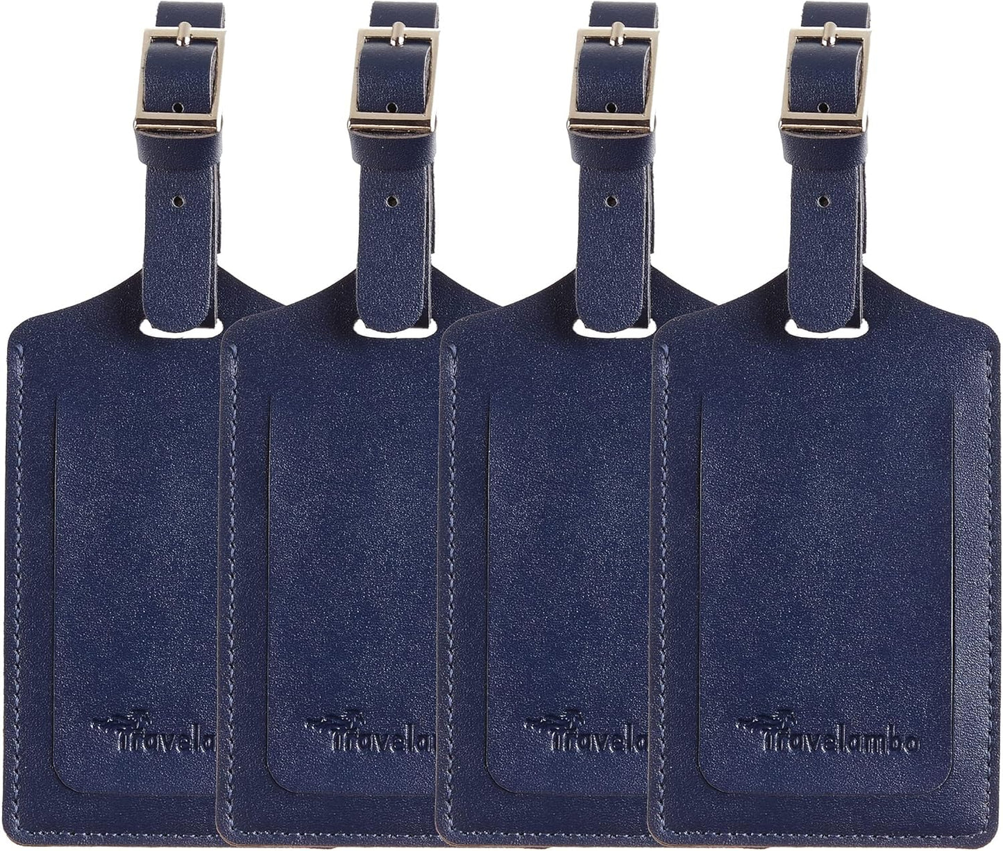 Travelambo Luggage Tags for Suitcases PU Leather Travel Tags Bag Tags Privacy Protection Travel Essentials