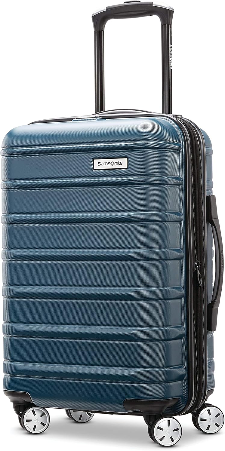 Samsonite Omni 2 International Carry-On Luggage with 360° Spinner Wheels - Scratch Resistant Hardshell - TSA, Airline-Approved - Expandable Polycarbonate Shell for Lightweight Travel - Nova Teal