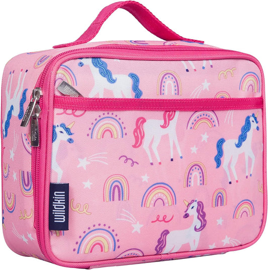Wildkin Kids Insulated Lunch Box – Durable and Reusable for School & Travel - Rainbow Unicorn
