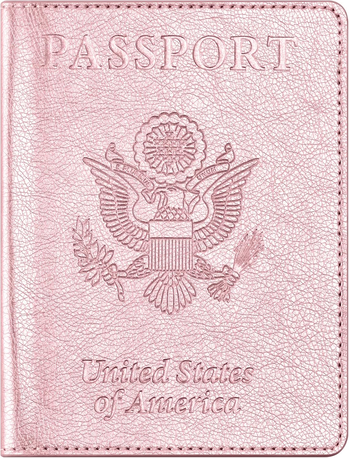 Passport and Vaccine Card Holder Combo, Passport Cover with Vaccine Card Slot, Wallet, Passport Case Holder for Women and Men（AE-Rose gold