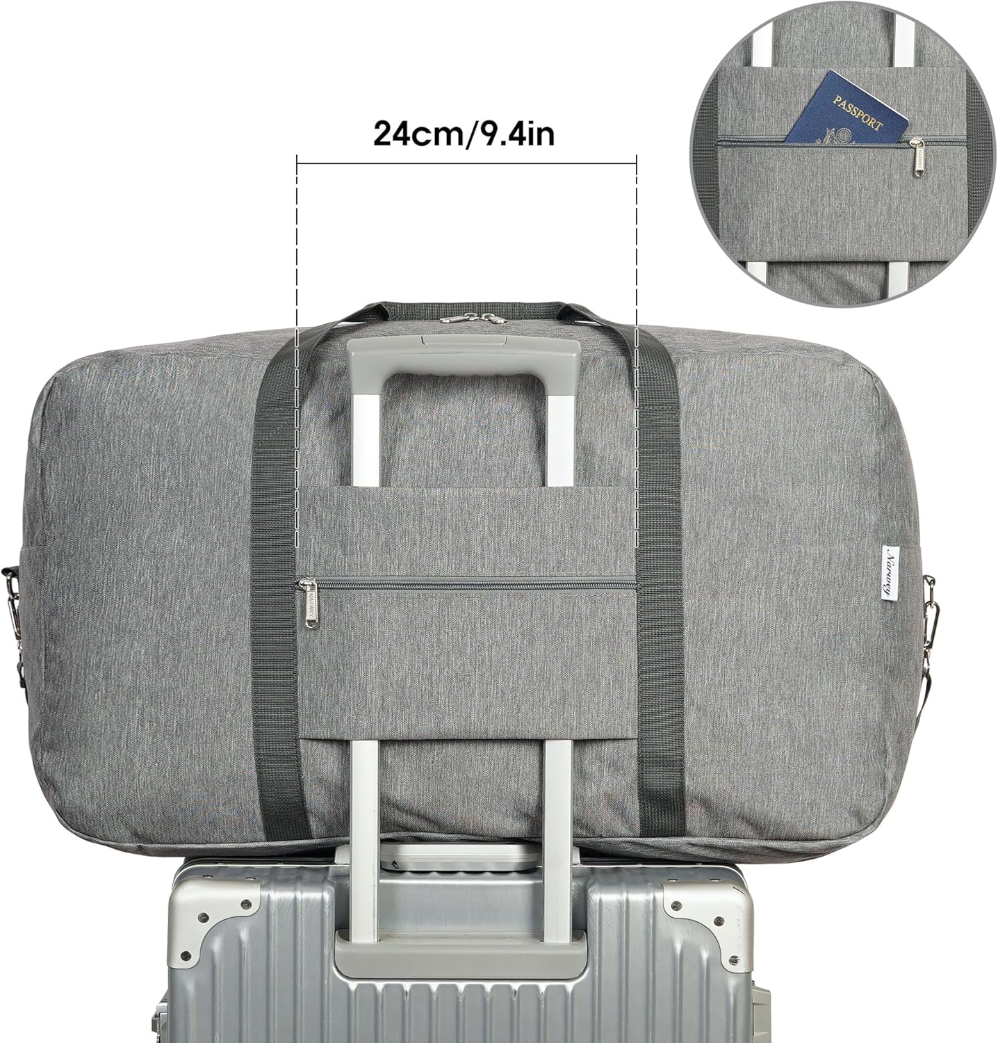 Extra Large Travel Duffel Bag Foldable Weekender Packable Lightweight Luggage Bag Overnight for Women and Men 85L (Grey)