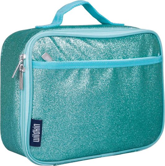 Wildkin Kids Insulated Lunch Box – Durable and Reusable for School & Travel - Blue Glitter