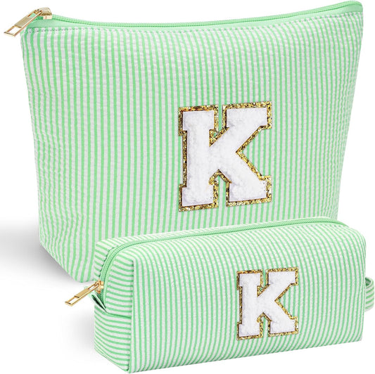 YOOLIFE Cute Makeup Bag | Teen Girl Gifts Trendy Stuff - Cosmetic Bags | Initial Make Up Bag | Personalized Gifts for Girls | Skin Care Bag | Mothers Day Gifts | Teen Girl Gifts Trendy Stuff K